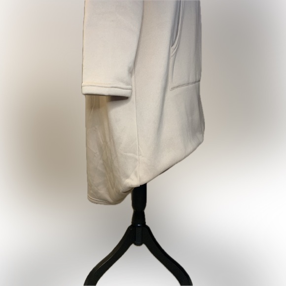 Hooded Solid Sweatshirt Dress. Color: Khaki Size: XL - Picture 7 of 9